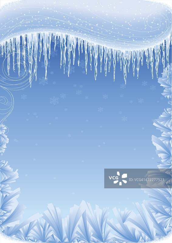 冰柱，雪和冰花背景图片素材