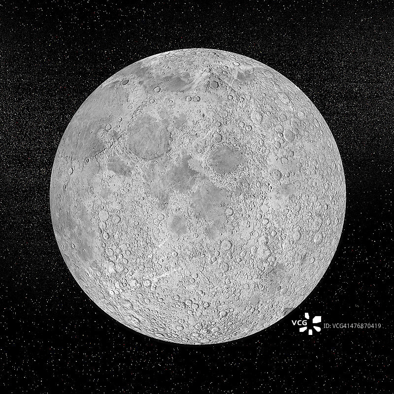艺术家对夜晚宇宙中满月的概念。图片素材