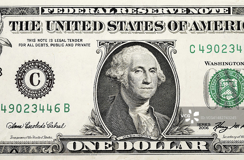 美国货币一美元纸币图片素材