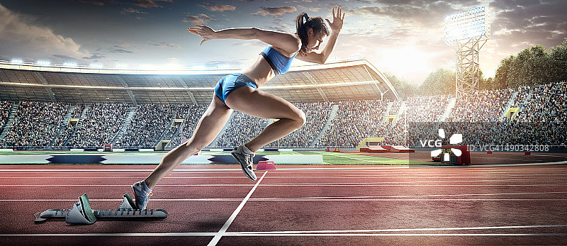 女运动员短跑图片素材