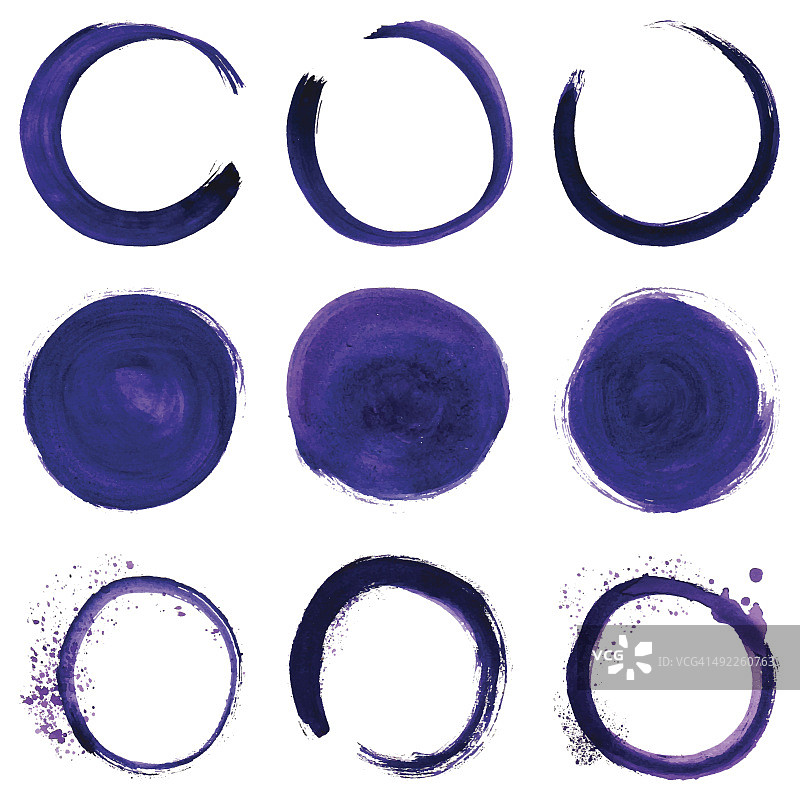 圆形紫色笔触图片素材