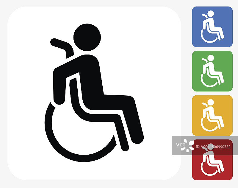 残疾图标平面设计图片素材