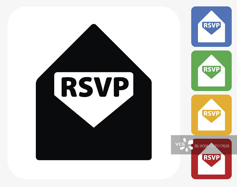 RSVP图标平面设计图片素材