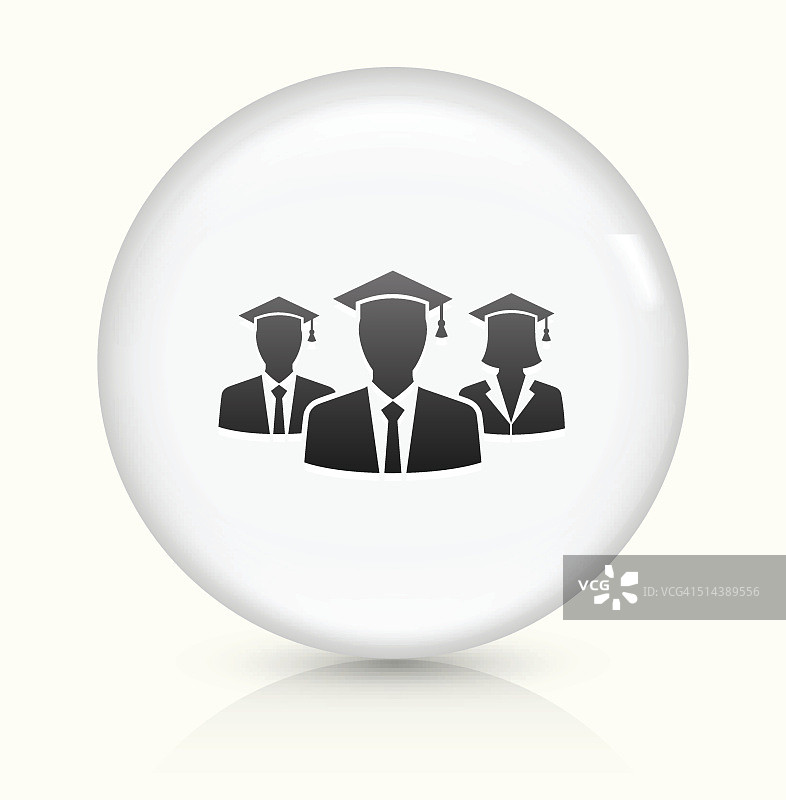 毕业班图标上的白色圆形矢量按钮图片素材