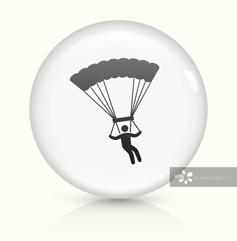 降落伞图标上的白色圆形矢量按钮图片素材