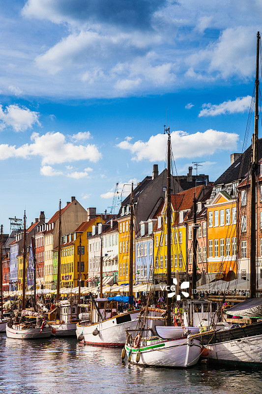 尼哈芬历史性的哥本哈根港口图片素材