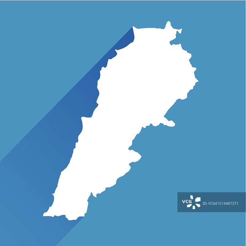 蓝色黎巴嫩地图图标图片素材