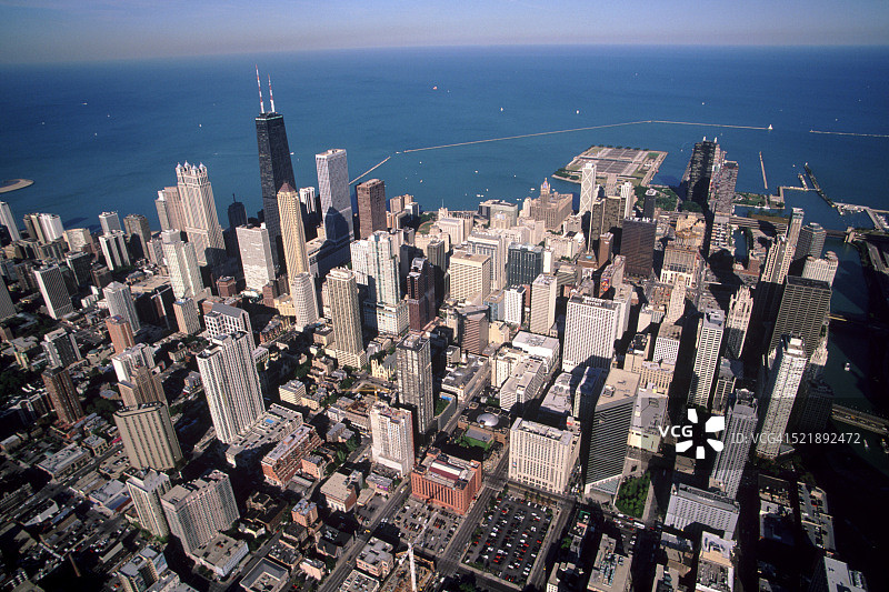 芝加哥和密歇根湖图片素材