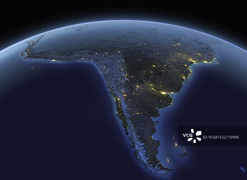 地球之夜南美图片素材