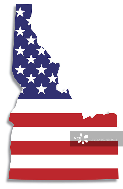 美国国旗爱达荷地图图片素材