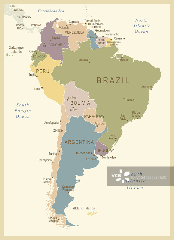 南美古地图图片素材