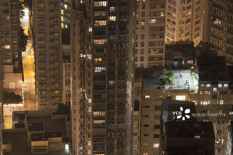 晚上的豪宅，中国香港图片素材