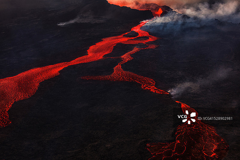 冰岛Bardarbunga火山喷发，Holuhraun图片素材