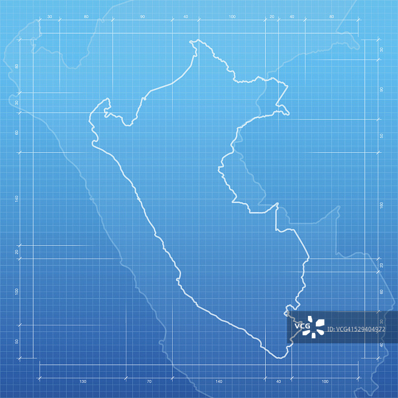 蓝图背景上的秘鲁地图图片素材