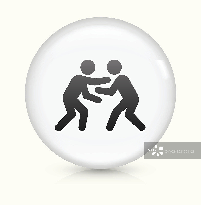 摔跤图标上的白色圆形矢量按钮图片素材