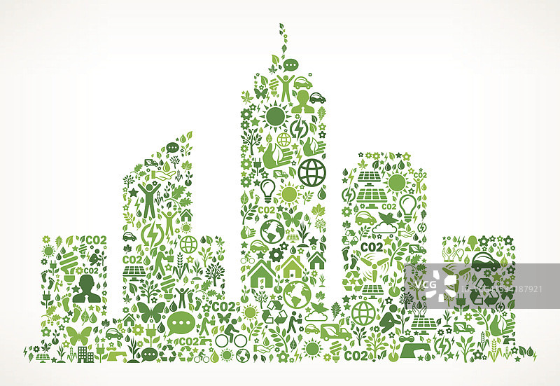 城市建筑环境保护与自然界面图标图案图片素材