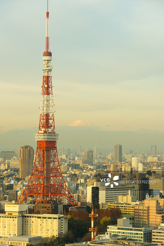 早上的东京塔和M不是富士山图片素材