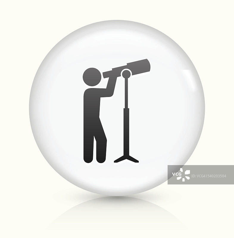 商人和望远镜图标上的白色圆形矢量按钮图片素材