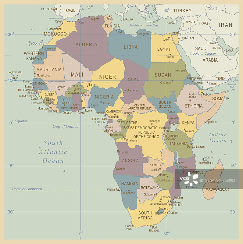 非洲复古地图图片素材