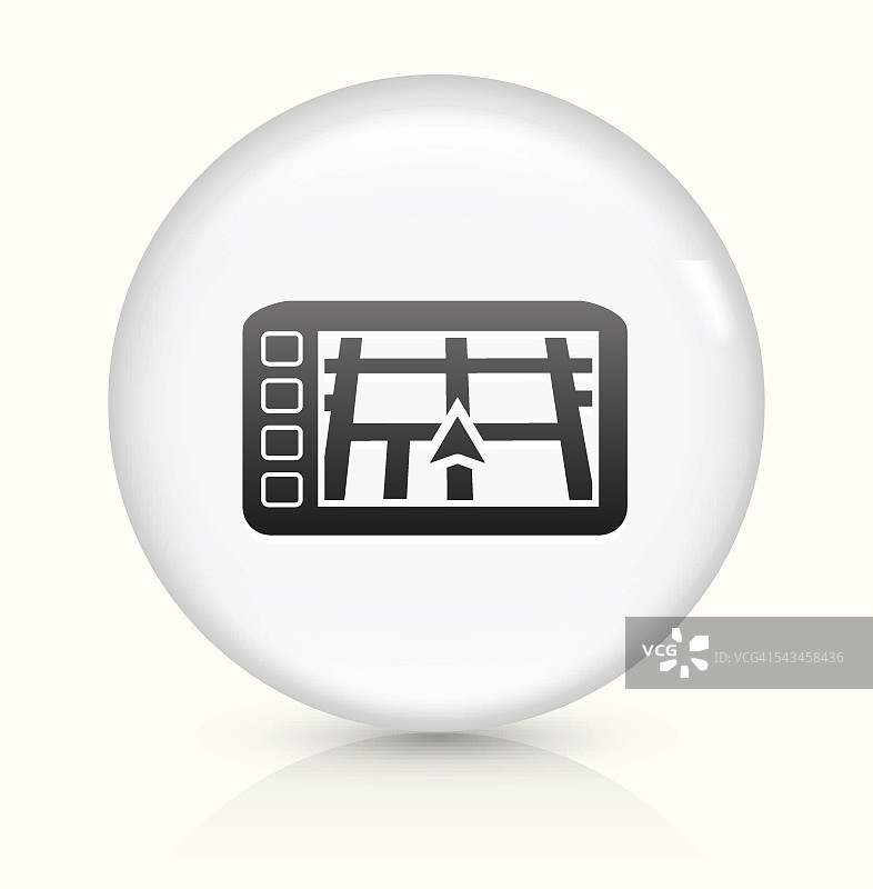 GPS导航图标上的白色圆形矢量按钮图片素材