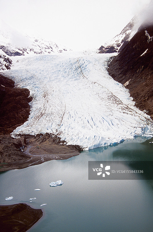 高角度的冰川，戴维森冰川，海恩斯，阿拉斯加，美国图片素材
