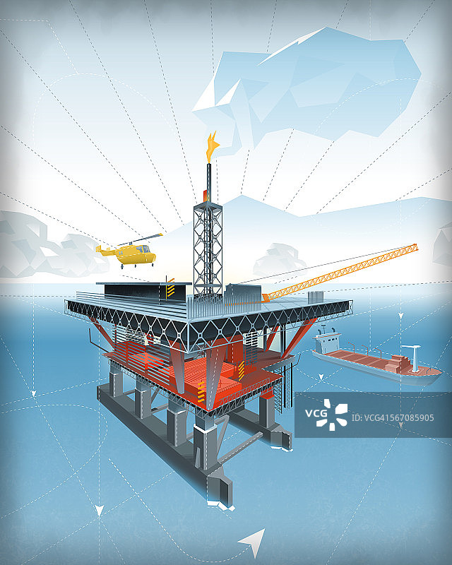 海上石油钻井平台图片素材
