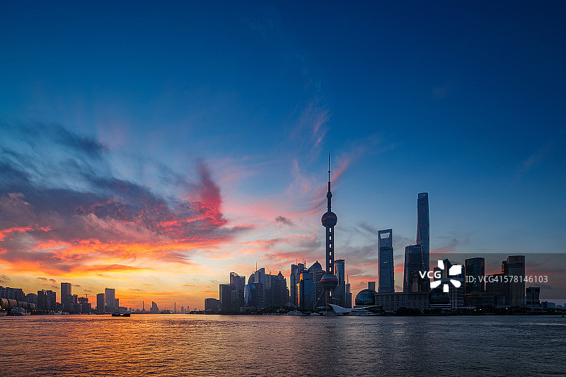 上海地平线上的晨光图片素材