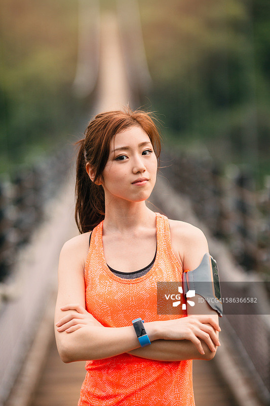 一个日本慢跑者的肖像图片素材