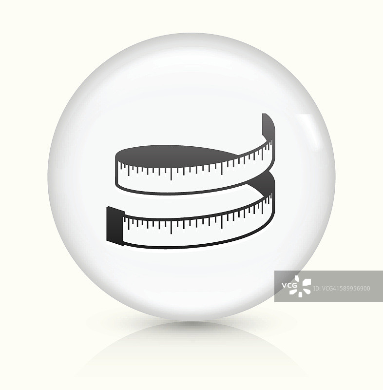 测量磁带图标上的白色圆形矢量按钮图片素材