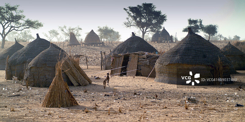 非洲，北非，尼日尔，泥屋村(2007年)图片素材