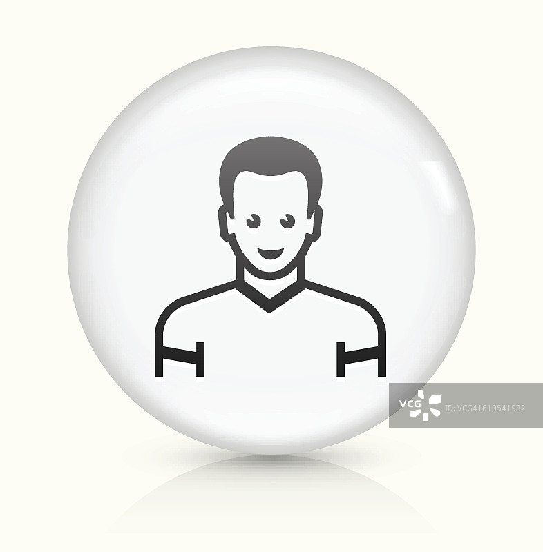 男脸图标上的白色圆形矢量按钮图片素材