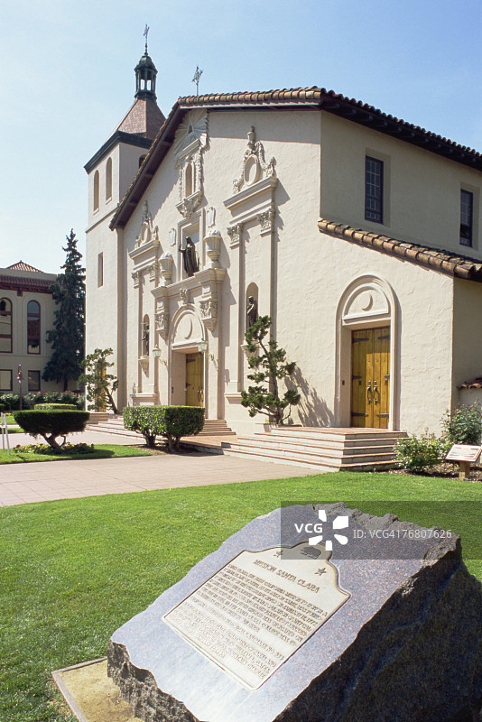 Mission Santa Clara de Asis, Santa Clara大学，Santa Clara, California图片素材
