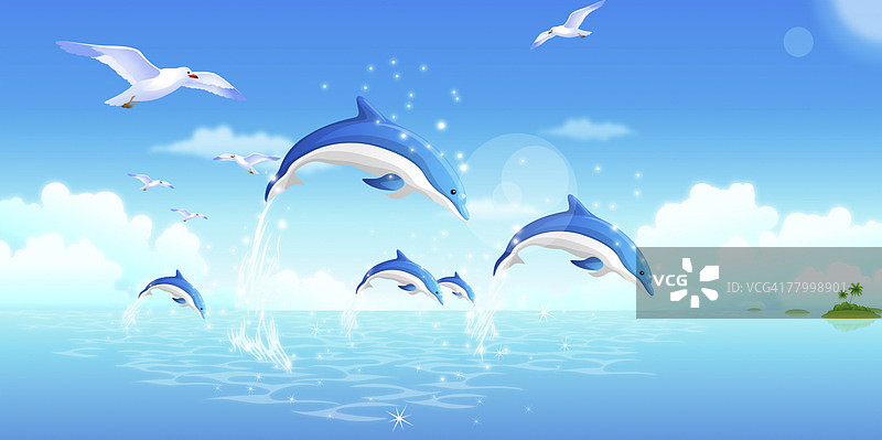 瓶鼻海豚跳出水面图片素材