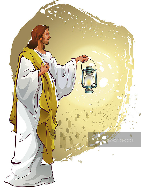 耶稣基督拿着灯笼图片素材