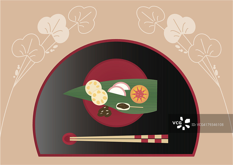 传统日本料理，绘画，插图，插画技术图片素材