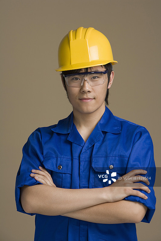 中国建筑工人，肖像图片素材