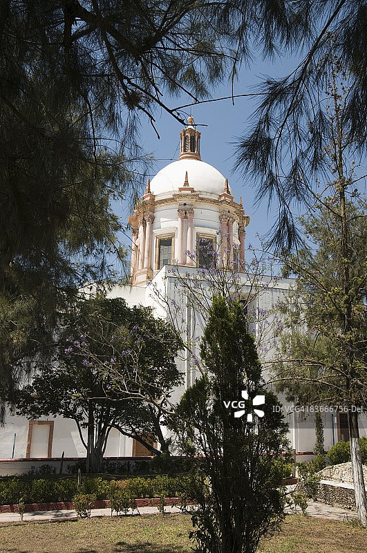 伊格莱西亚圣佩德罗，矿物de Pozos (Pozos)的主教堂，一个联合国教科文组织世界遗产，瓜纳华托州，墨西哥，北美图片素材