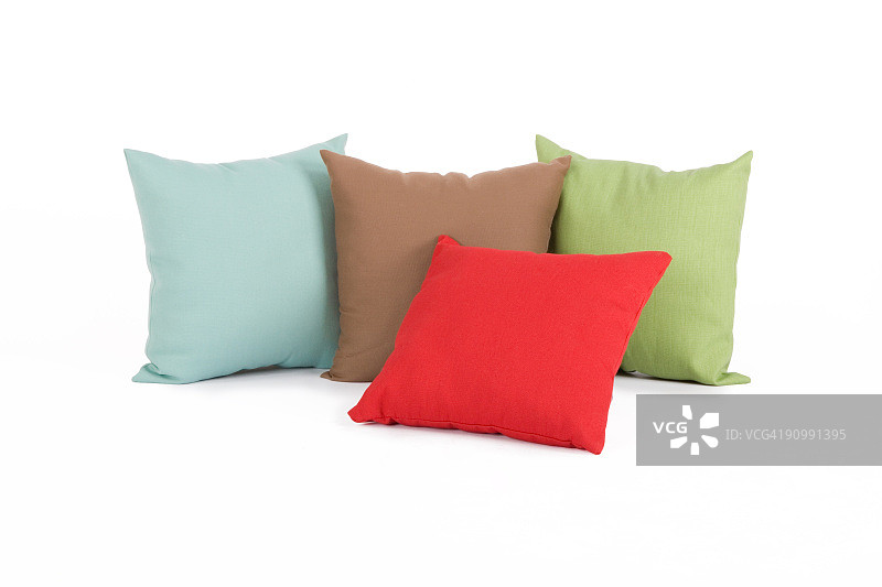 四个不同颜色的枕头图片素材