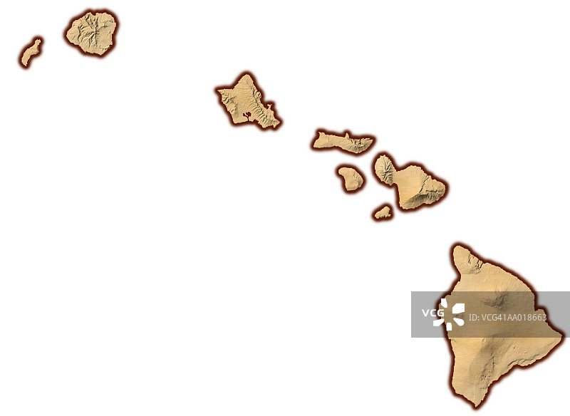 夏威夷地形图图片素材