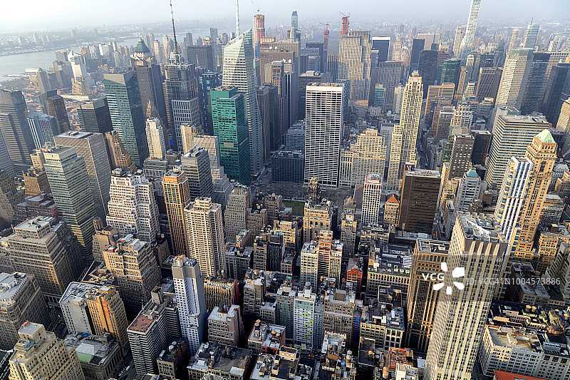 纽约，曼哈顿，地平线，鸟瞰图图片素材
