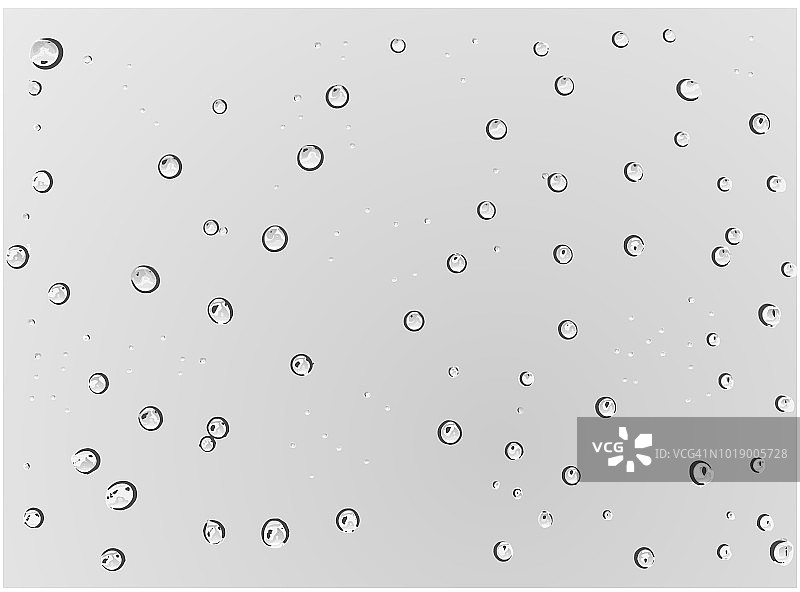 分散的现实灰色白色水滴在灰白色的背景矢量插图图片素材