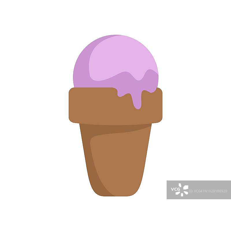 冰淇淋的夏季图标，扁平化风格图片素材