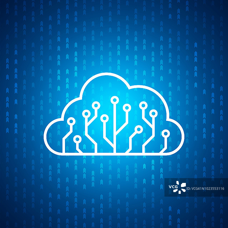 技术云线路板图标，蓝色速度数字图案，矩阵背景图片素材