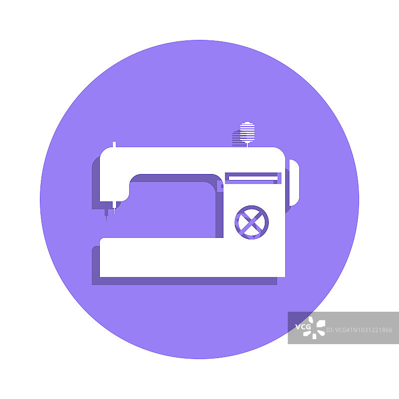缝纫机图标徽章风格。其中一个手工收藏图标可以用于UI, UX图片素材
