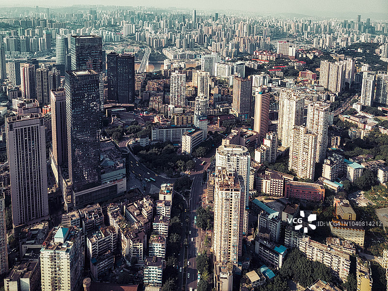 无人机拍摄的中国重庆市图片素材
