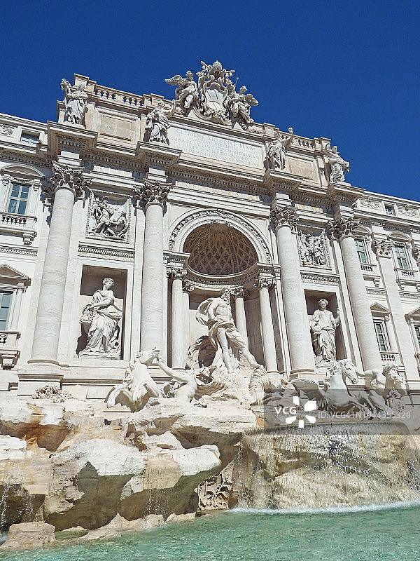 巴洛克特莱维喷泉，特莱维峰塔纳，历史中心，罗马，拉齐奥，意大利图片素材