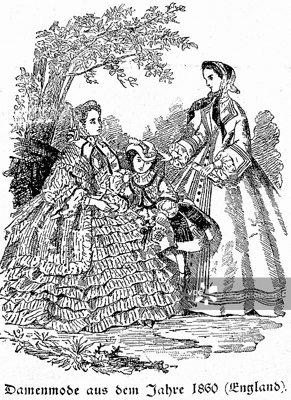1860年的英国女装图片素材