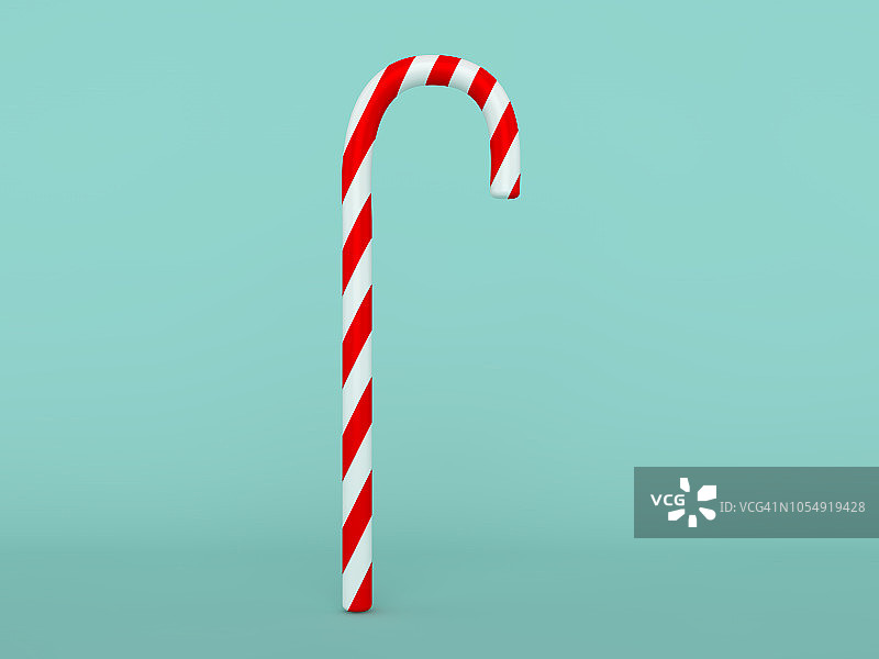 圣诞糖果拐杖孤立的背景。3 d图片素材