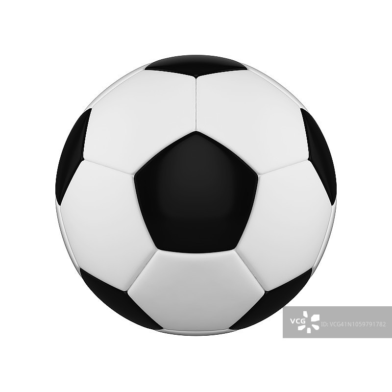 足球孤立在白色背景。黑白相间的足球。图片素材