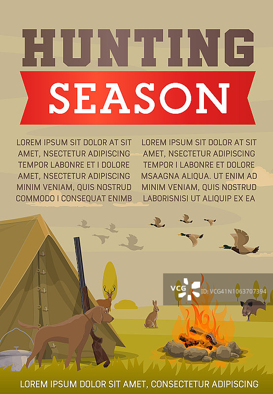 猎枪，狗和动物。狩猎季节图片素材